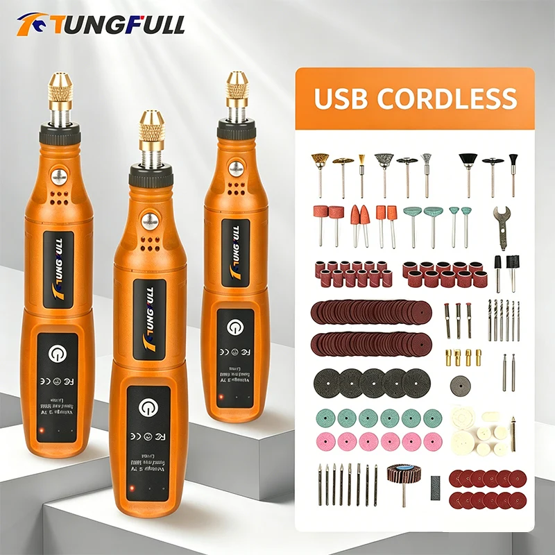 Power Tools Hardware - TUNGFULL 미니 전기 그라인더 무선 충전식
