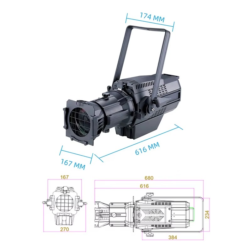 600W 웜 화이트 무대 조명 COB 줌 이미징 컨투어 - Power Tools Zoom 리뷰 및 가격