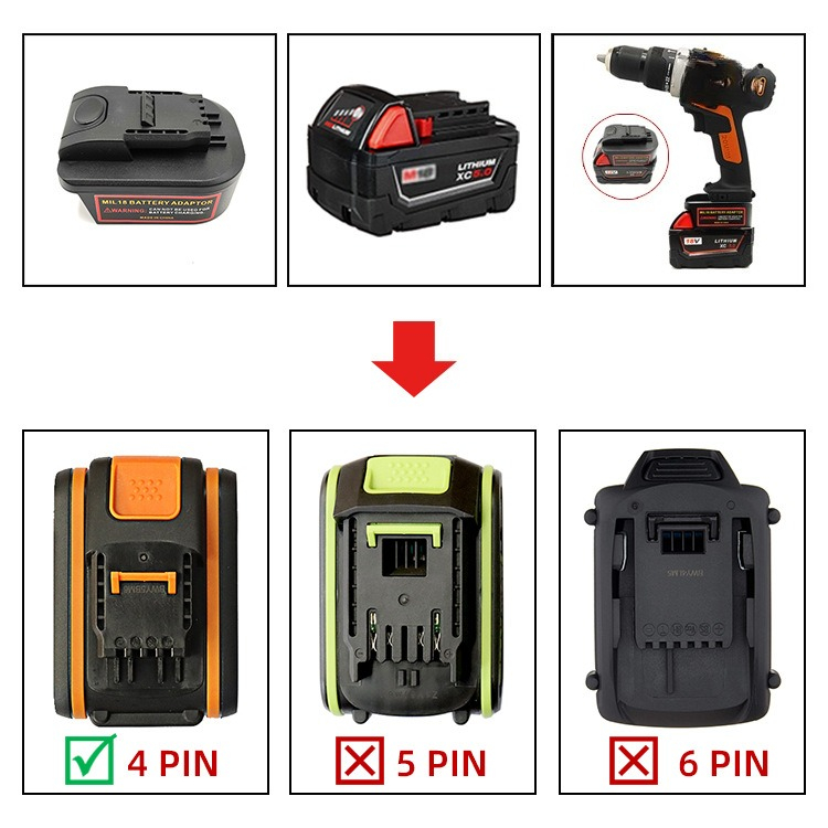 Worx 20V 4핀 오렌지색 전동 공구 배터리 어댑터 - Power Tools Orange 리뷰 및 가격