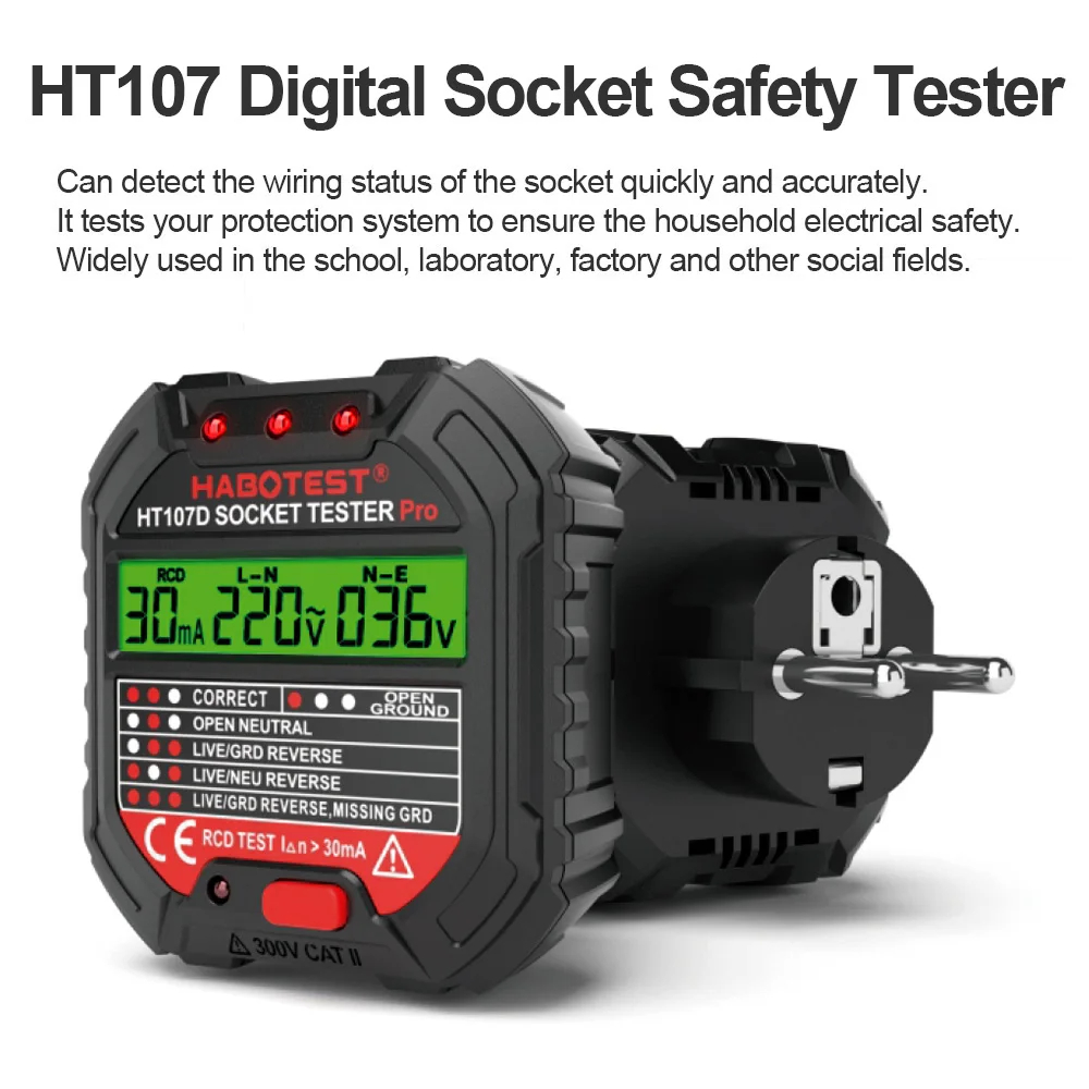 HT106/HT107 디지털 콘센트 소켓 감지기 전압  - Power Tools Uk Review 리뷰 및 가격