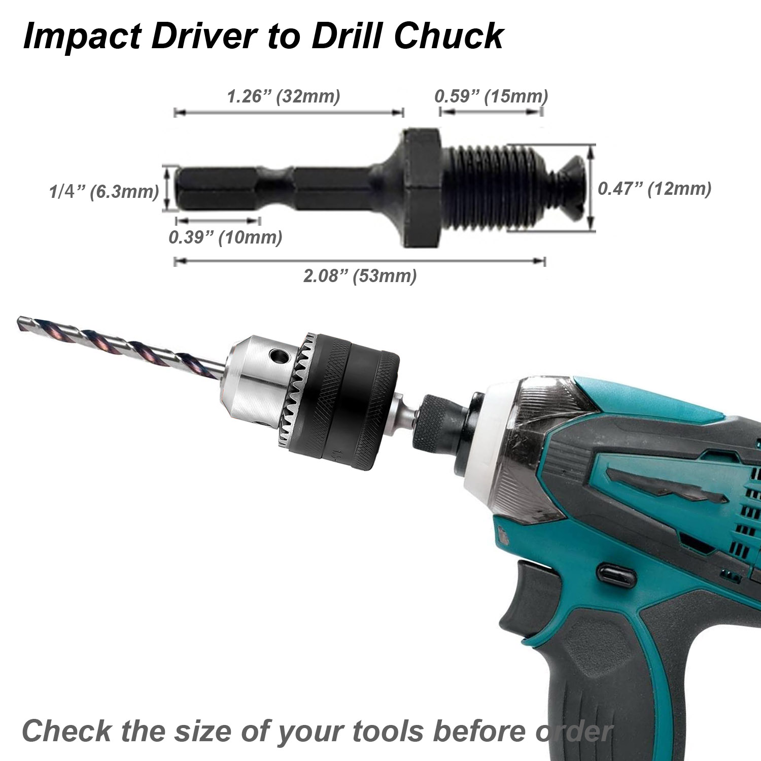 임팩트 렌치 파워 드라이버용 드릴 척 컨버터 어댑터,  - Power Tools Plus 리뷰 및 가격