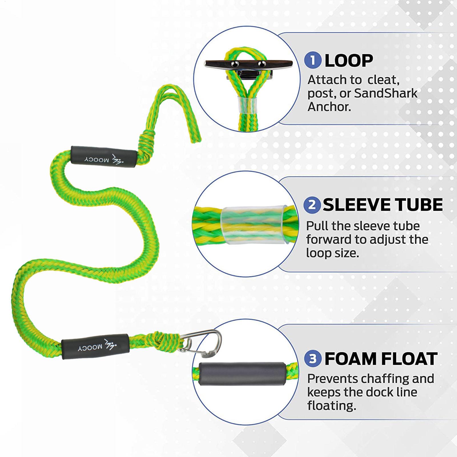 보트 도크 라인 코드 도킹 로프 카약 수상 레저용 제트 - Power Tools Green 리뷰 및 가격