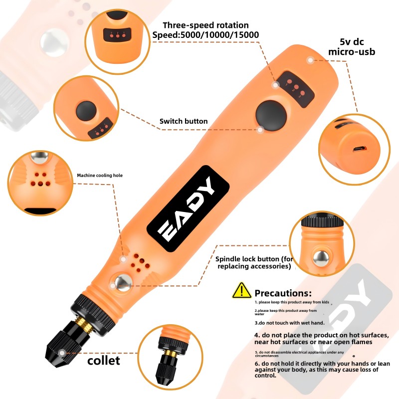 USB 무선 로터리 공구 키트 – 금속 연마, 모형 제 - Power Tools Hardware 리뷰 및 가격