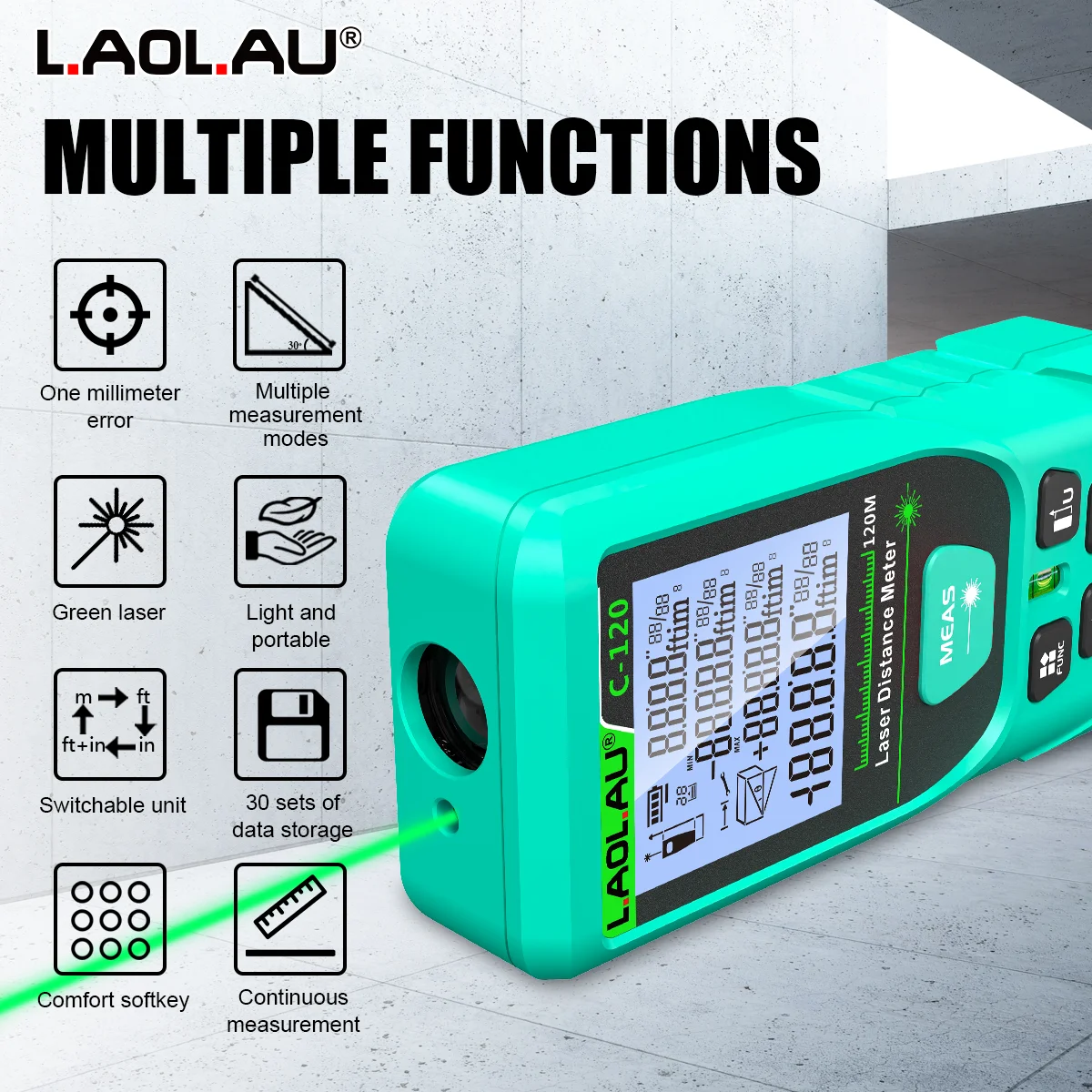 LAOLAU 50m/100m/120m/200m 디지털  - Power Tools Green 리뷰 및 가격