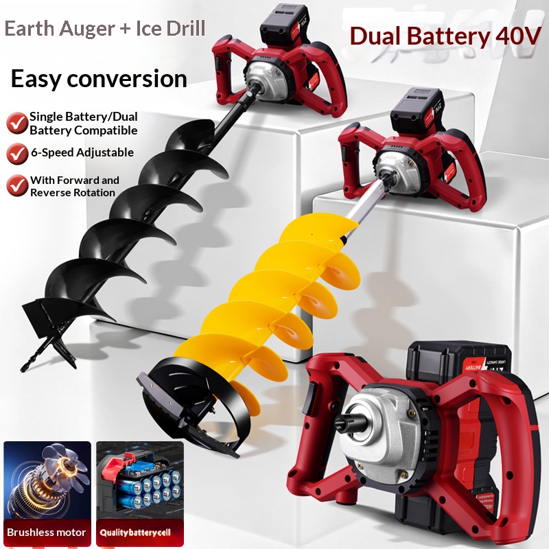 21v 리튬 배터리 전기 그라운드 드릴 겨울 낚시 얼음 - Power Tools Construction 리뷰 및 가격